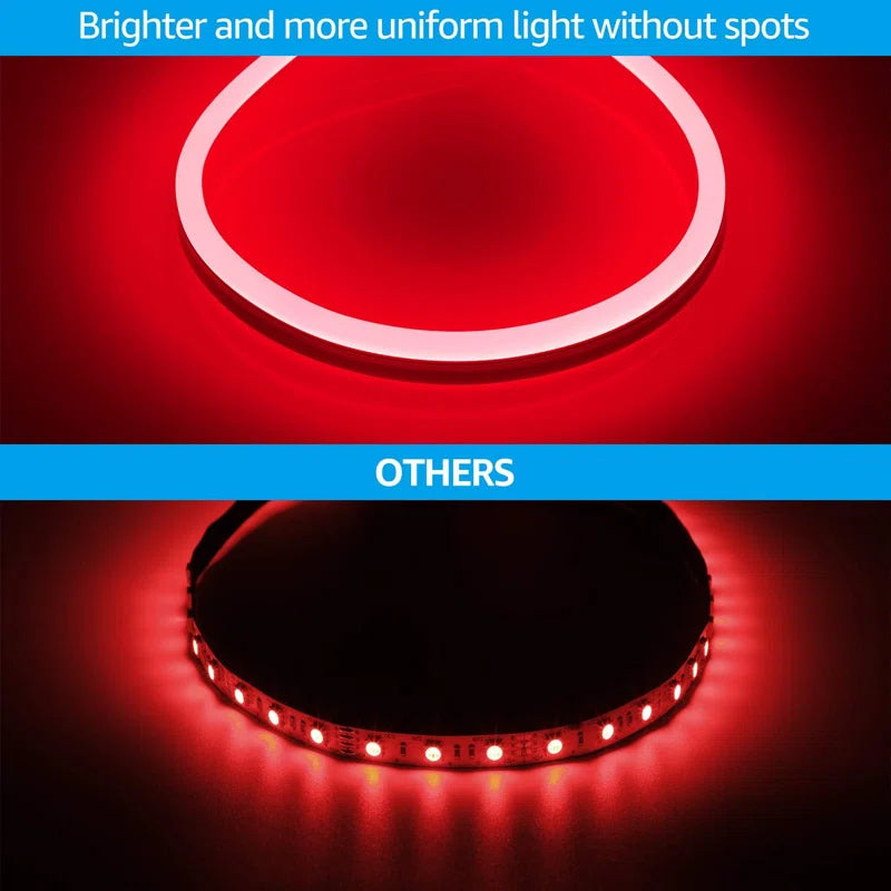 50FT LED Rope Lights Outdoor, IP67 Waterproof, AC 120V LED Strip Lights, UL Plug&Play