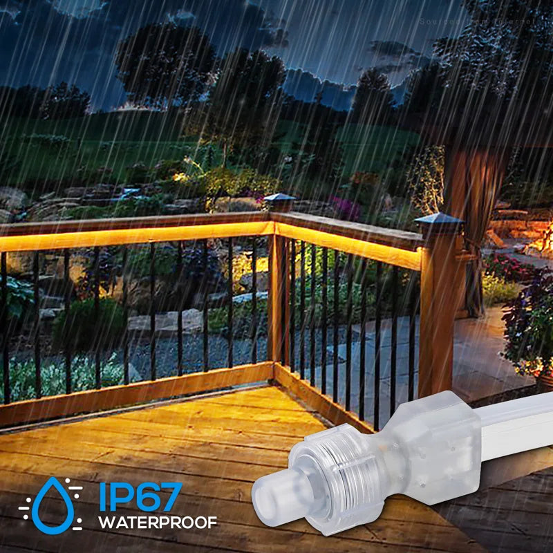 50FT LED Rope Lights Outdoor, IP67 Waterproof, AC 120V LED Strip Lights, UL Plug&Play