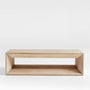 Vernon Ebonized Pine Wood 56" Rectangular Coffee Table with Shelf