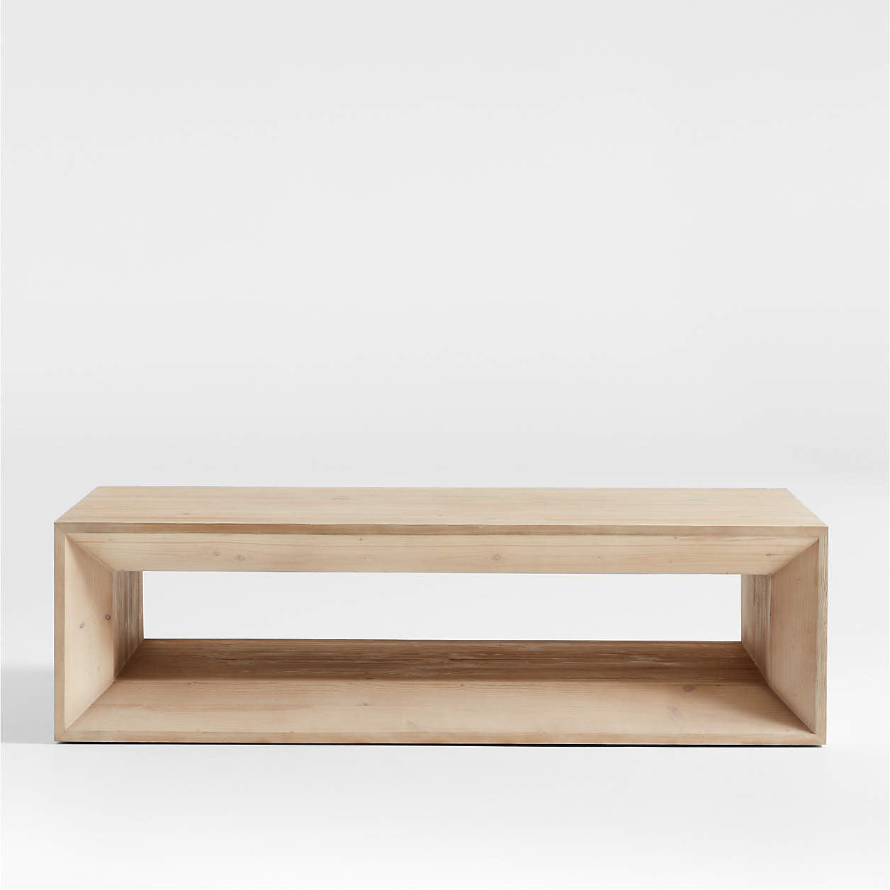 Vernon Ebonized Pine Wood 56" Rectangular Coffee Table with Shelf