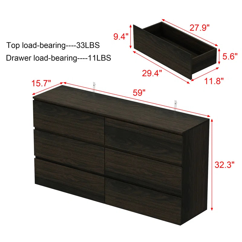 6-Drawer Dresser With Strong Storage