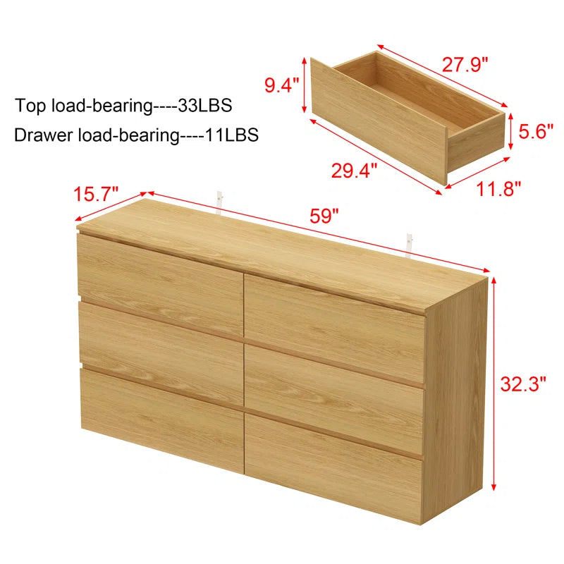 6-Drawer Dresser With Strong Storage