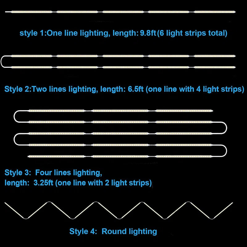 6-Pieces 20" LED Strip Light Bars with Remote Control Cuttable for Cabinet Mirror 6P-STRIP-WW