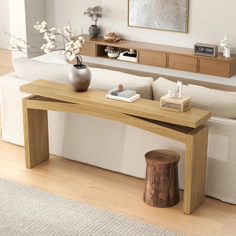 63-Inch Wood Console Sofa Table For Entryway Living Room