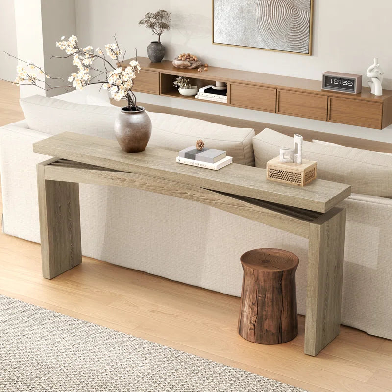 63-Inch Wood Console Sofa Table For Entryway Living Room