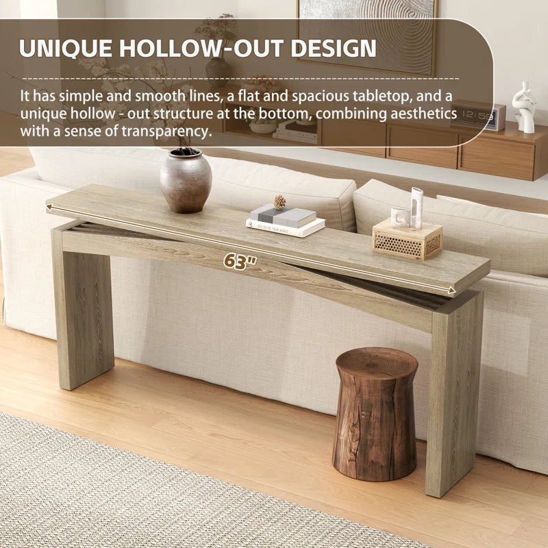 63-Inch Wood Console Sofa Table For Entryway Living Room