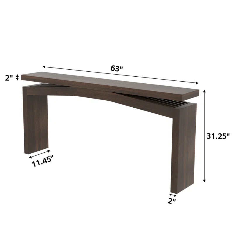 63-Inch Wood Console Sofa Table For Entryway Living Room
