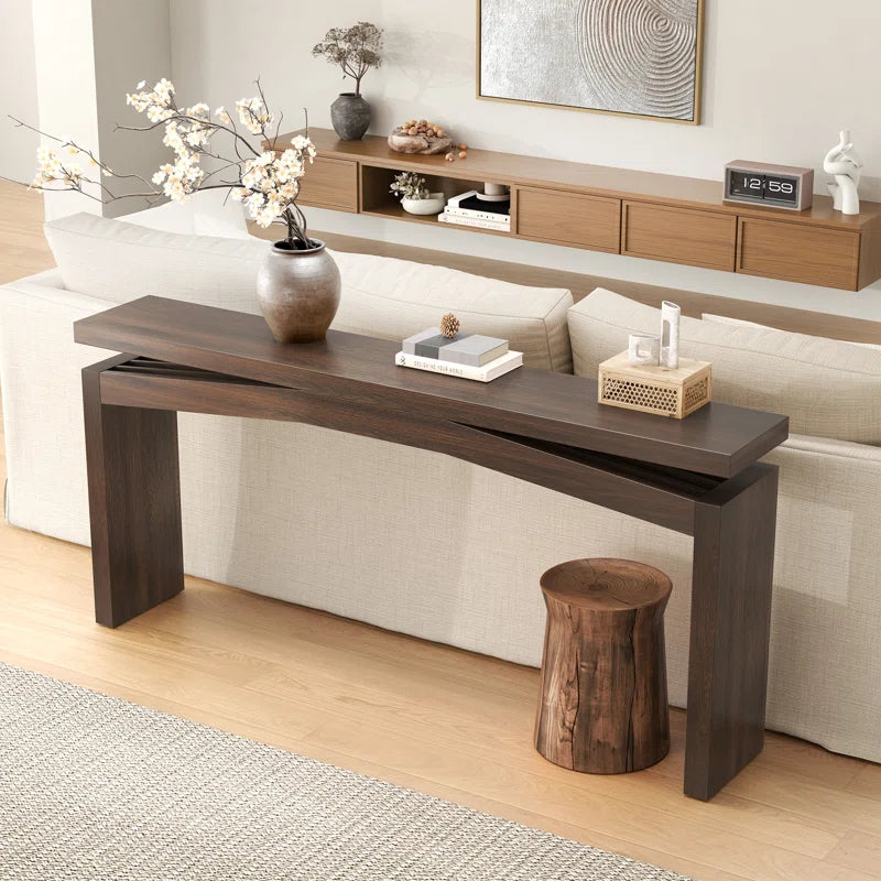 63-Inch Wood Console Sofa Table For Entryway Living Room