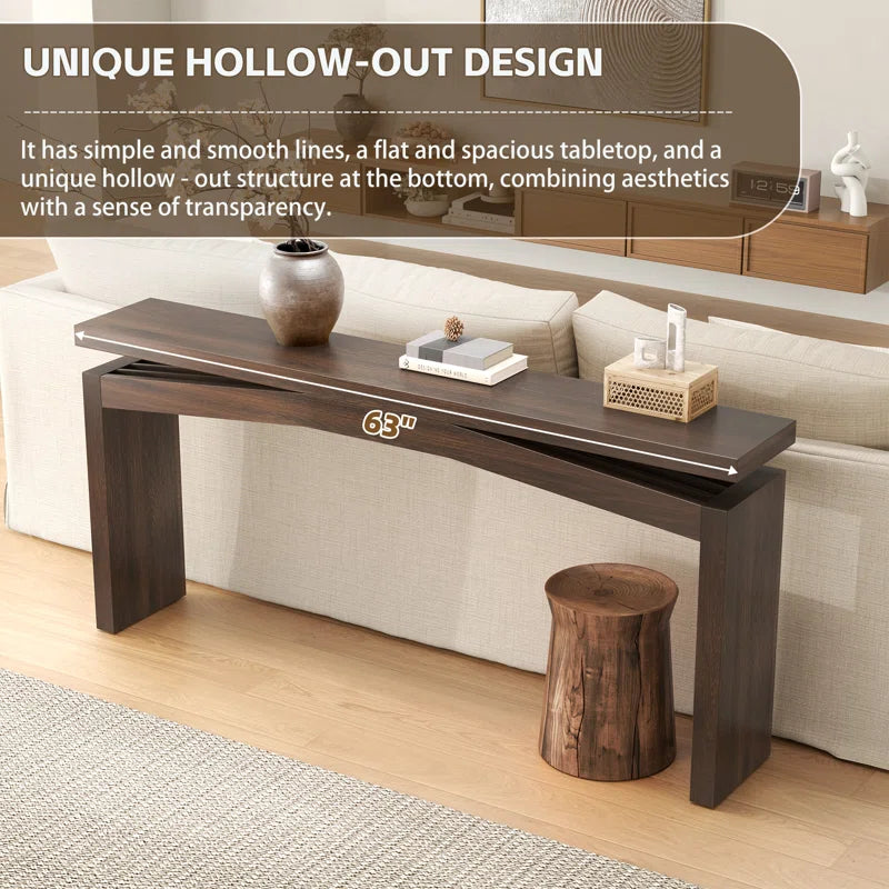 63-Inch Wood Console Sofa Table For Entryway Living Room