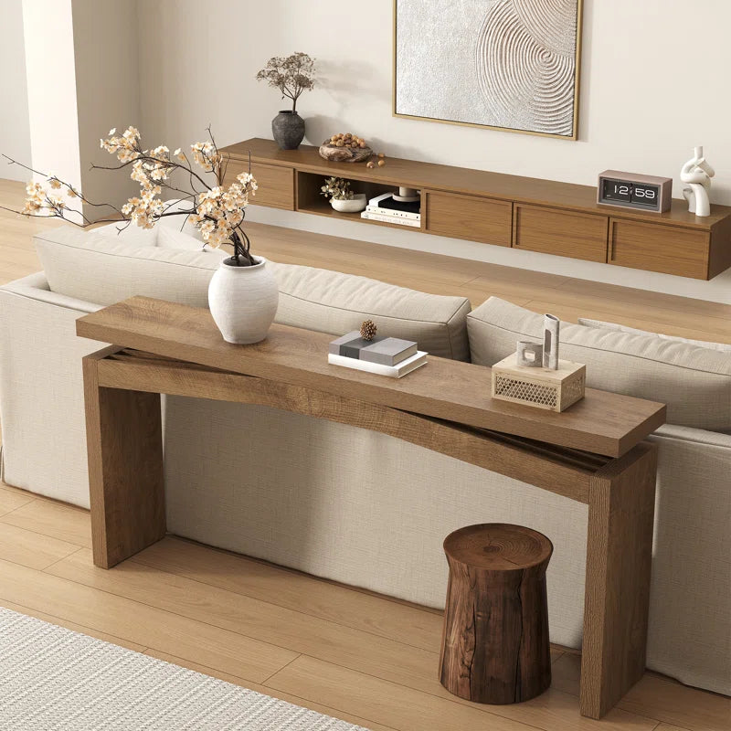 63-Inch Wood Console Sofa Table For Entryway Living Room