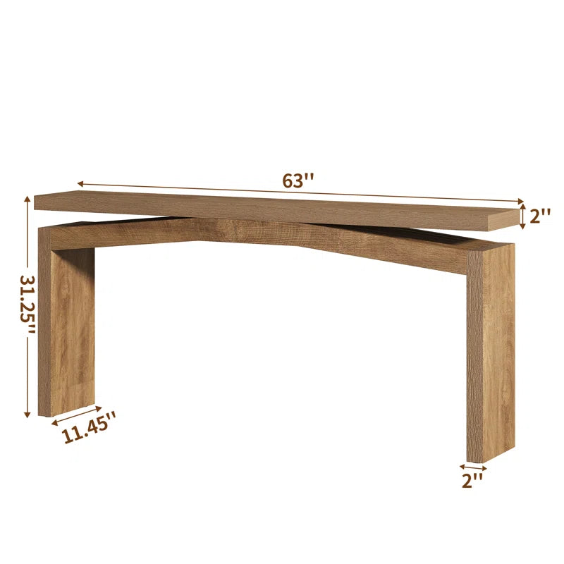 63-Inch Wood Console Sofa Table For Entryway Living Room