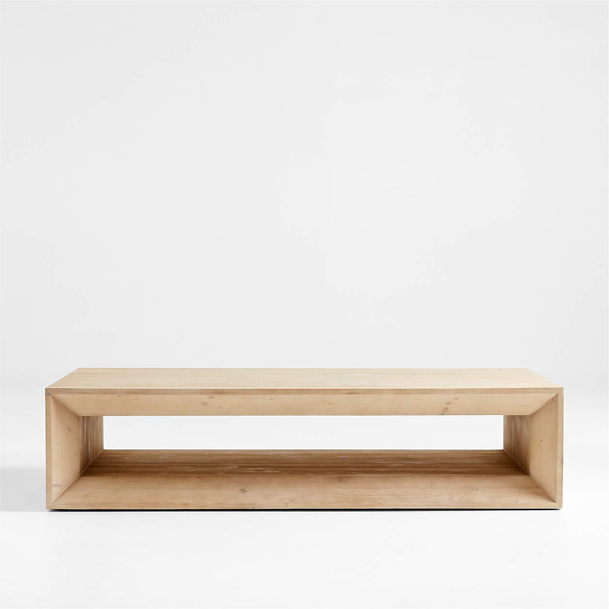 Vernon Ebonized Pine Wood 56" Rectangular Coffee Table with Shelf