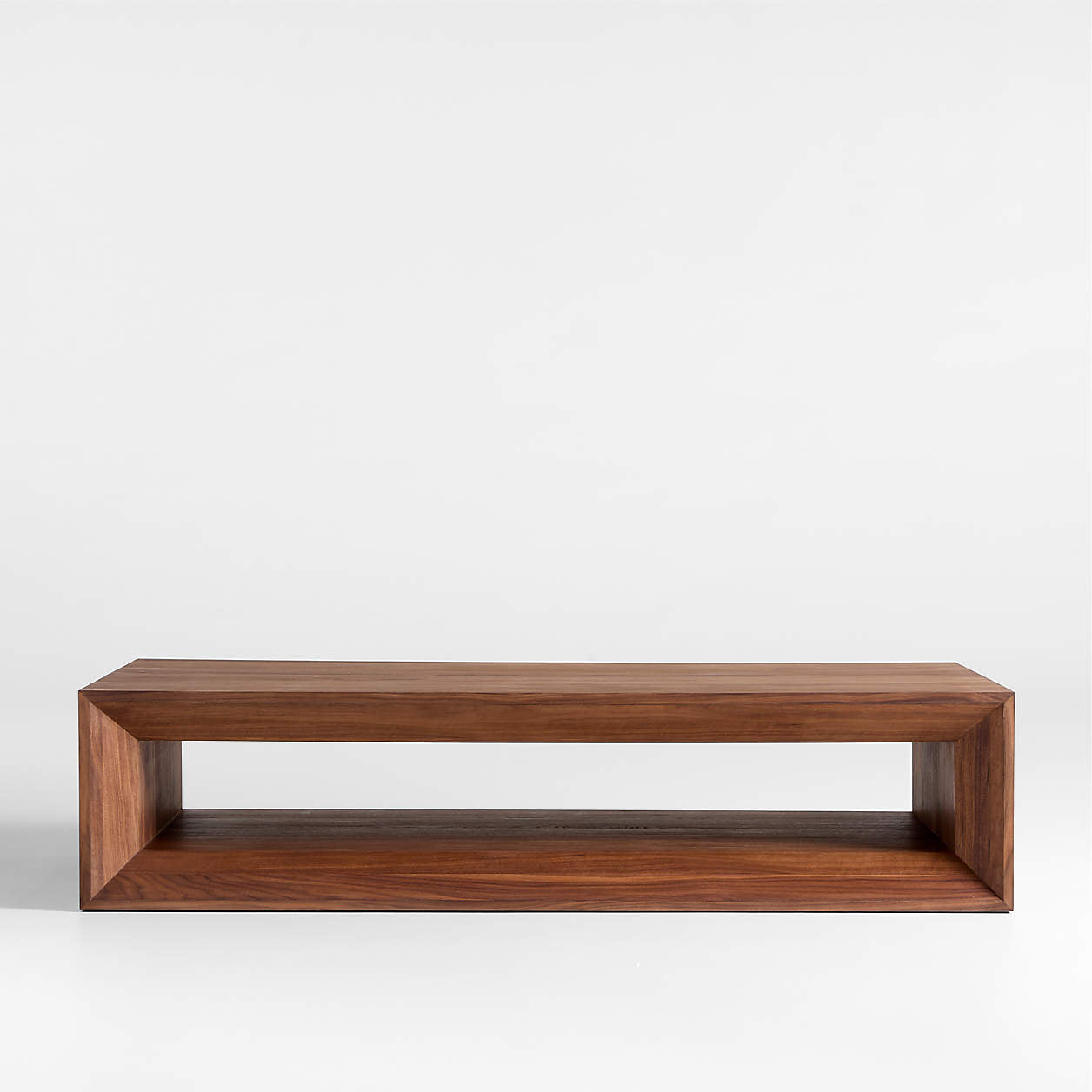 Vernon Ebonized Pine Wood 56" Rectangular Coffee Table with Shelf