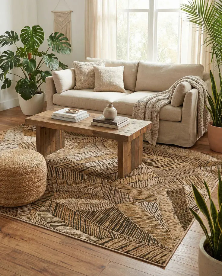 Washable Botanical Indoor / Outdoor Rug