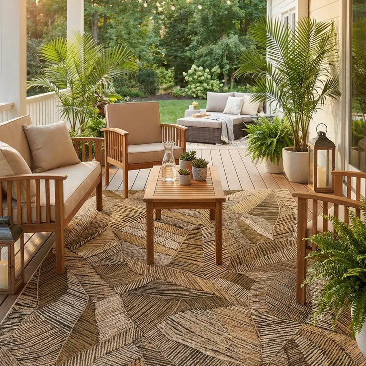 Washable Botanical Indoor / Outdoor Rug