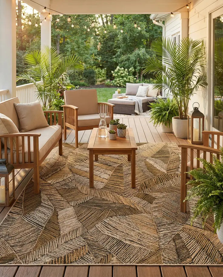Washable Botanical Indoor / Outdoor Rug