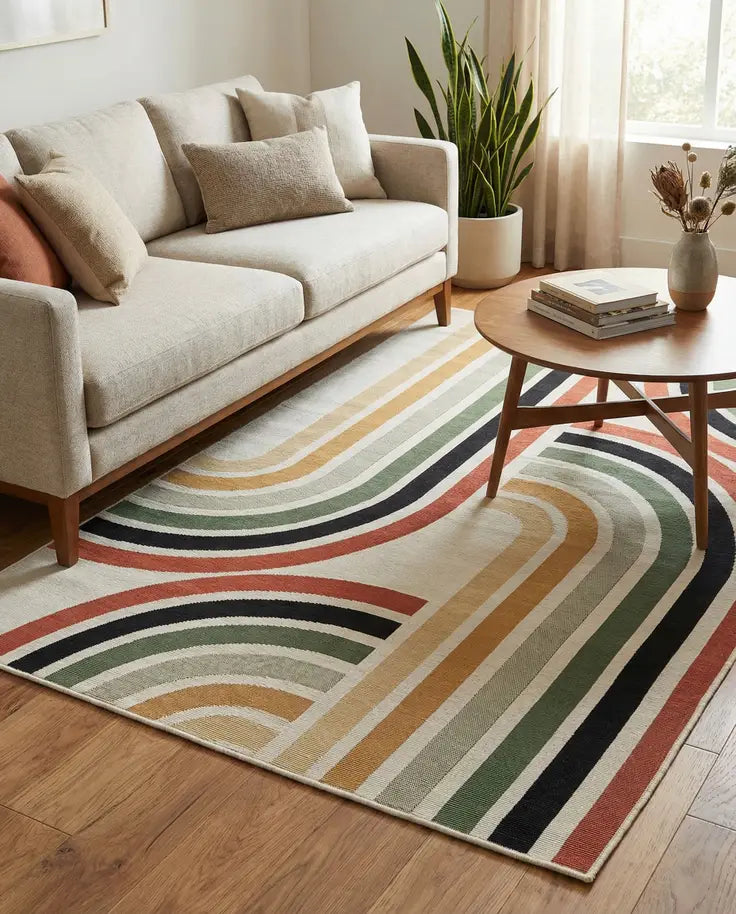 Washable Modern Indoor / Outdoor Rug