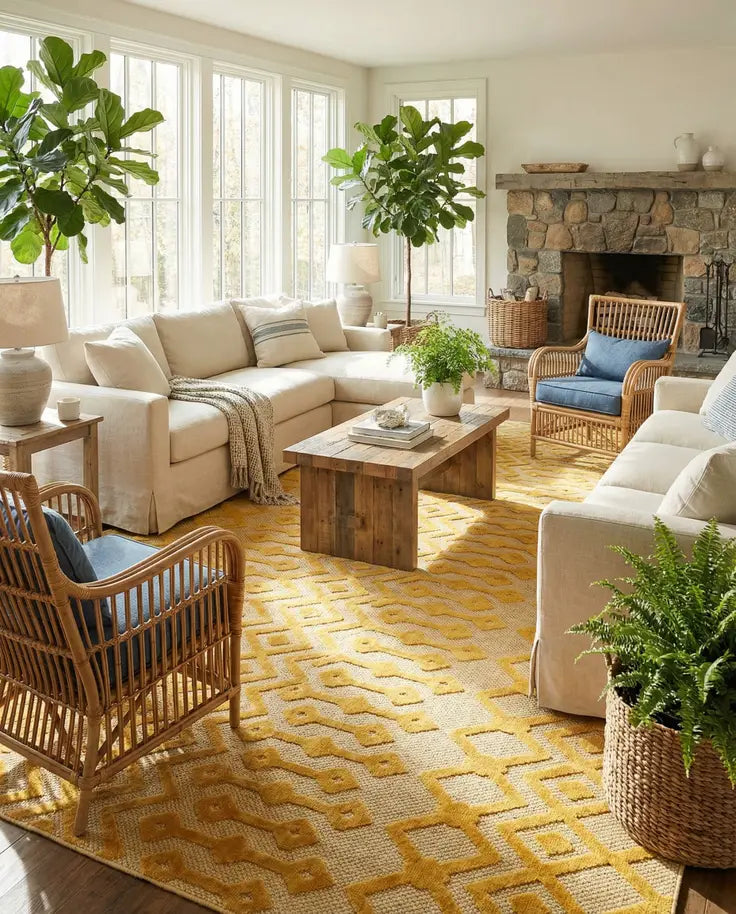 Washable Trellis Textured Indoor / Outdoor Rug