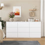 9 Drawer Cabinet For Bedroom, Wide Modern Chest Of Drawers No Handles Design, Wood Storage Dresser For Living Room, Hallway, Entryway