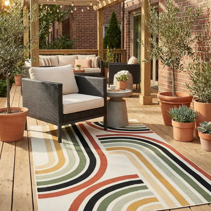 Washable Modern Indoor / Outdoor Rug