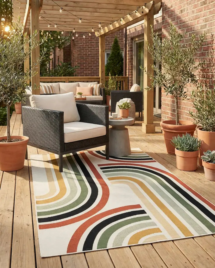 Washable Modern Indoor / Outdoor Rug