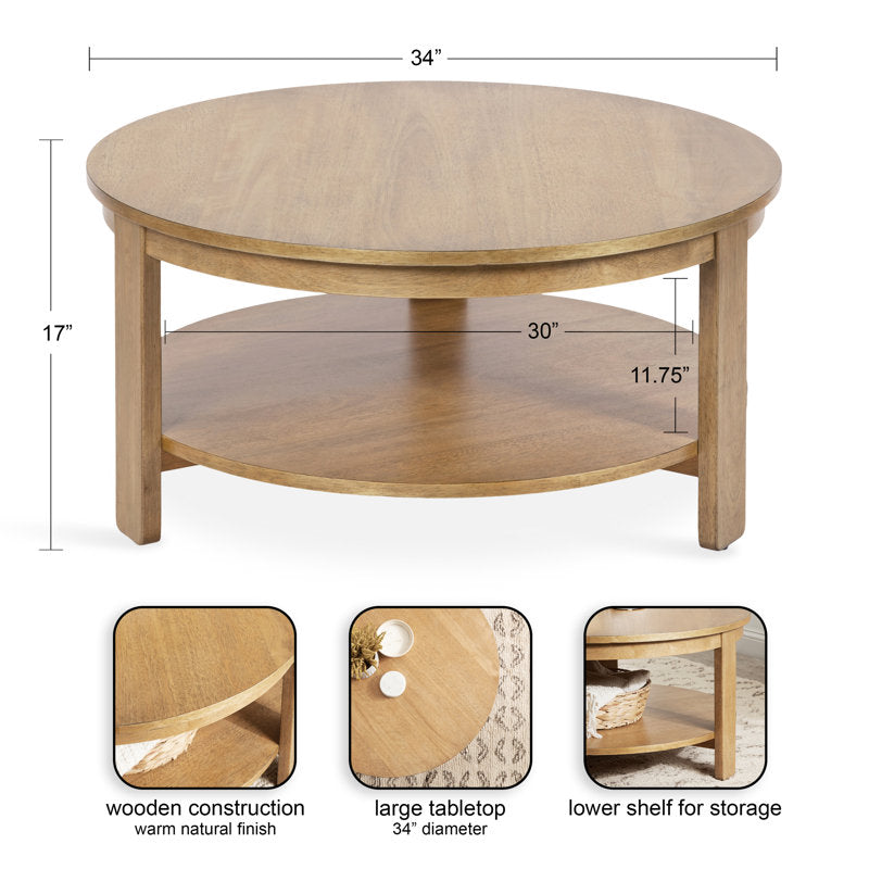 Aamnah Prayash Tiered Round Living Room Coffee Table