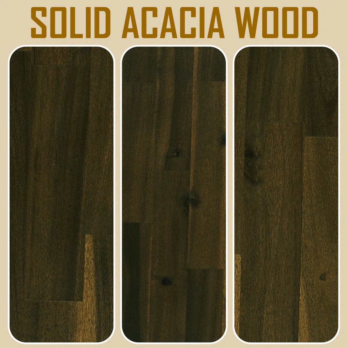 Acacia Aurora Premium Solid Wood Platform Bed Frame and High Headboard, King Bed Frame with Headboard Included, Mid Century Modern Bed with 5 years Warranty