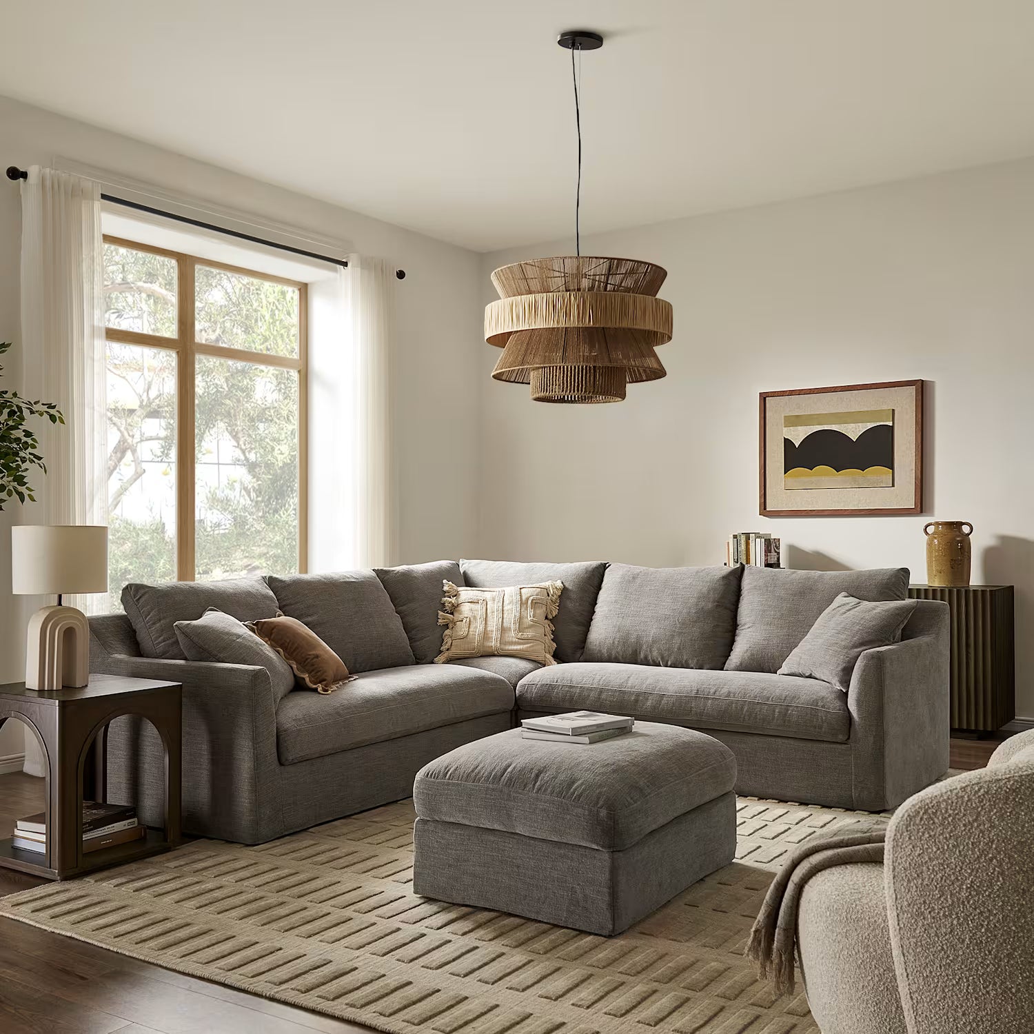 Agnes Slipcover Storage Ottoman