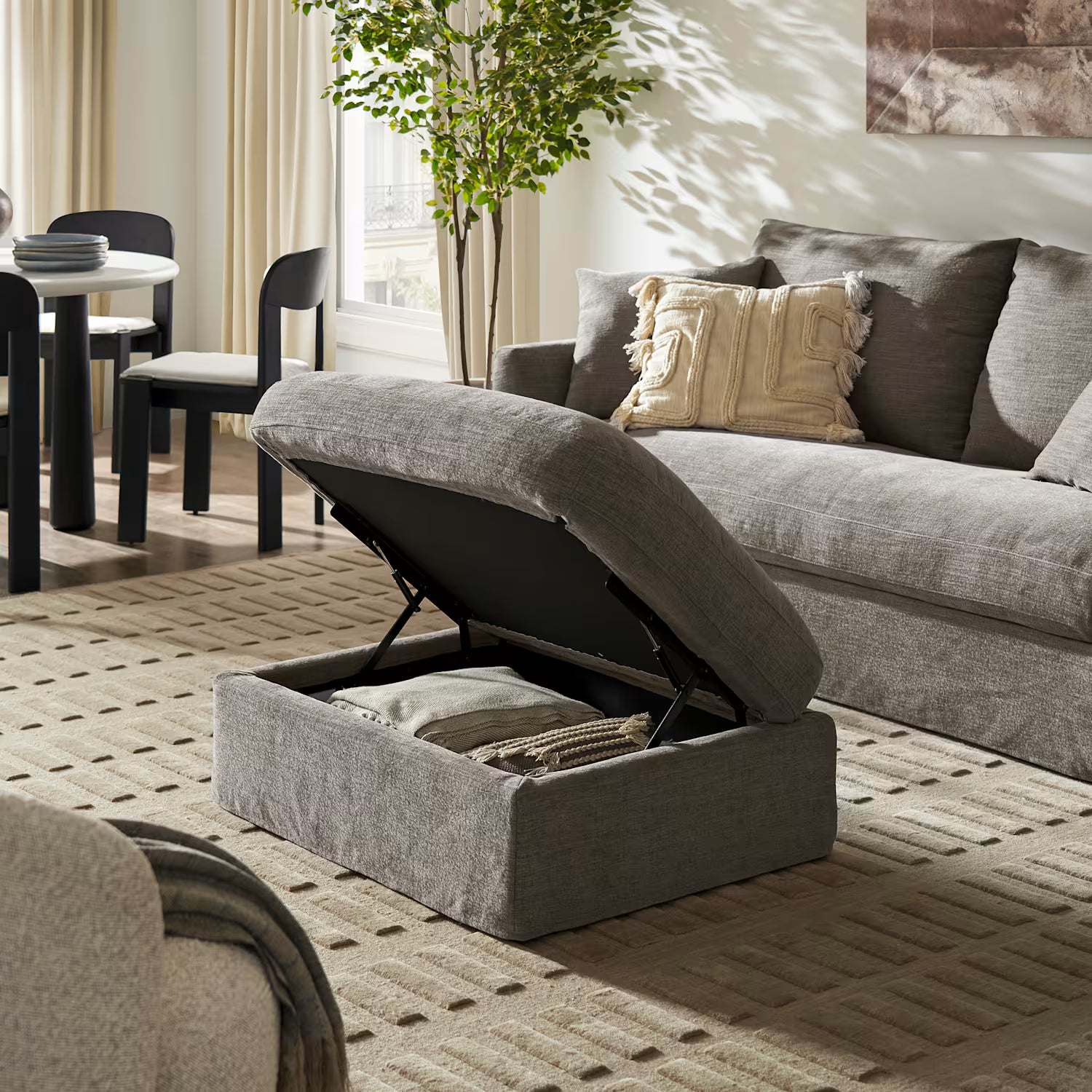 Agnes Slipcover Storage Ottoman
