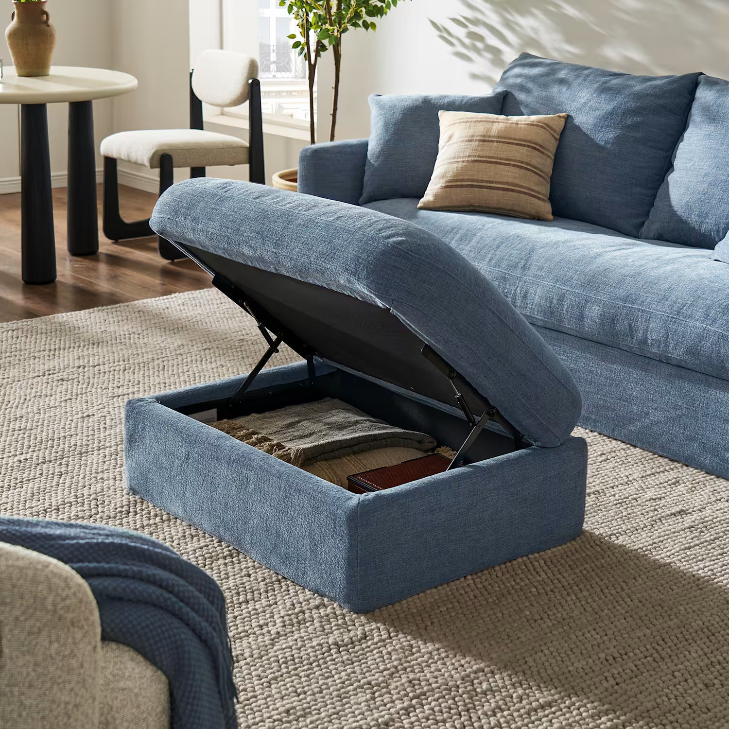 Agnes Slipcover Storage Ottoman