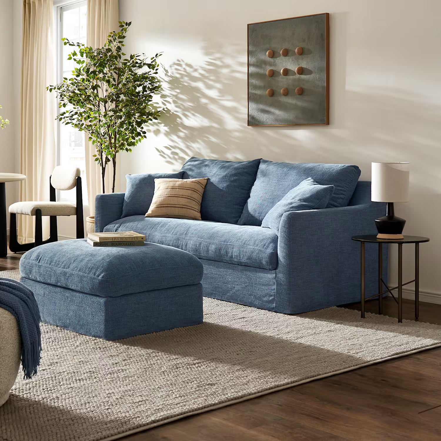Agnes Slipcover Storage Ottoman