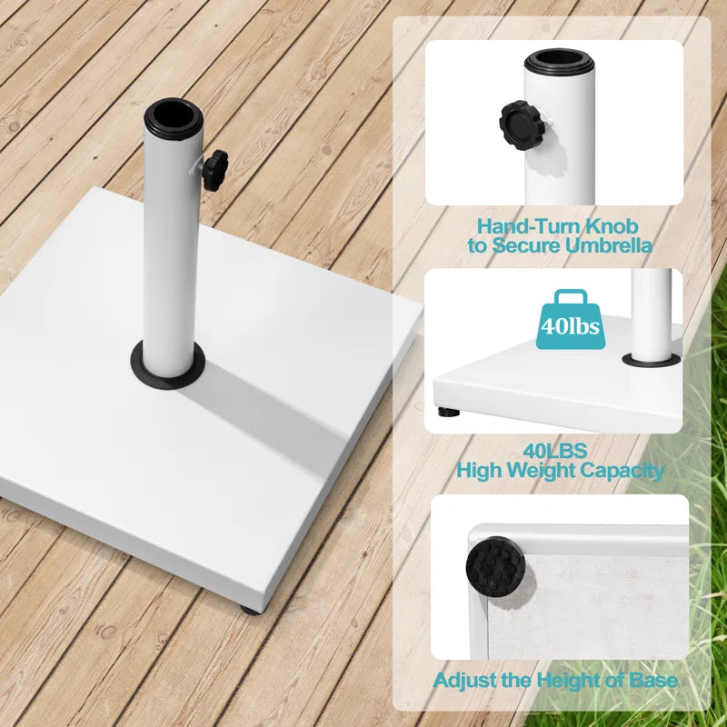 Agosto 40 Lb. Concrete Free Standing Umbrella Base, Black