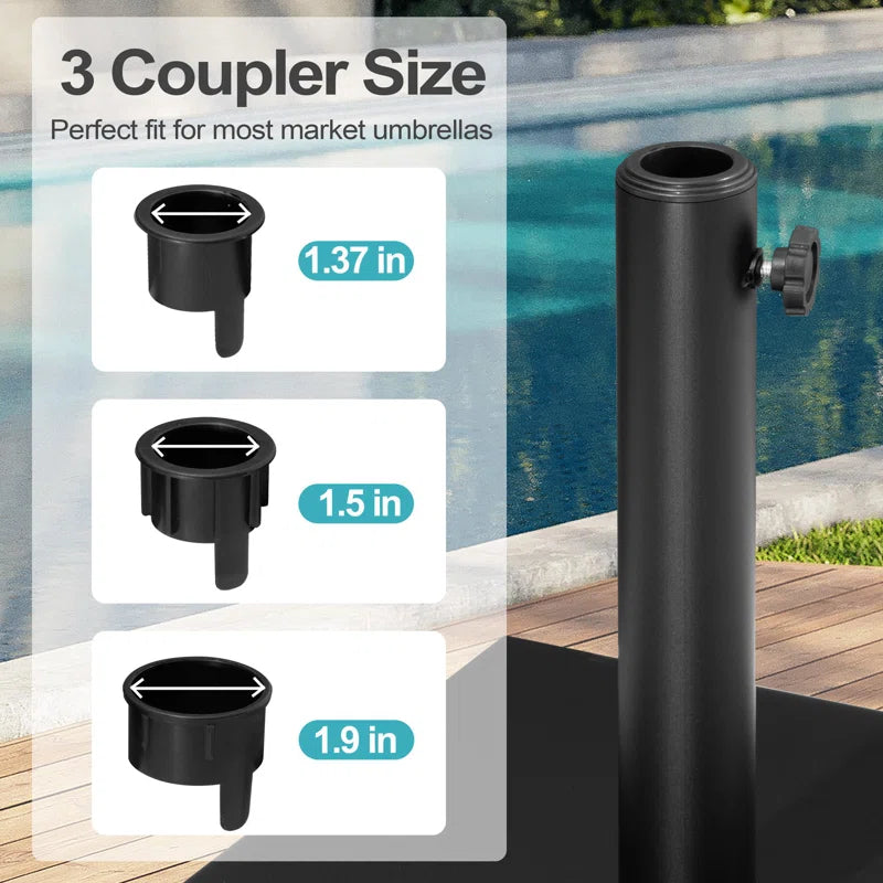Agosto 40 Lb. Concrete Free Standing Umbrella Base, Black