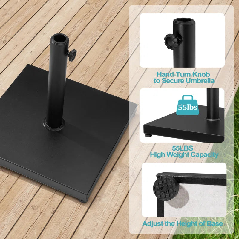 Agosto 40 Lb. Concrete Free Standing Umbrella Base, Black
