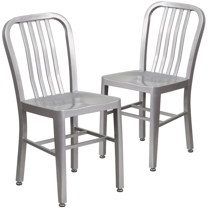 Akins Indoor/Outdoor Commercial Grade Metal Modern Dining Chairs by Flash Furniture (Set of 2)