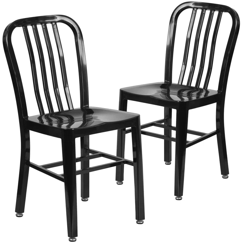 Akins Indoor/Outdoor Commercial Grade Metal Modern Dining Chairs by Flash Furniture (Set of 2)