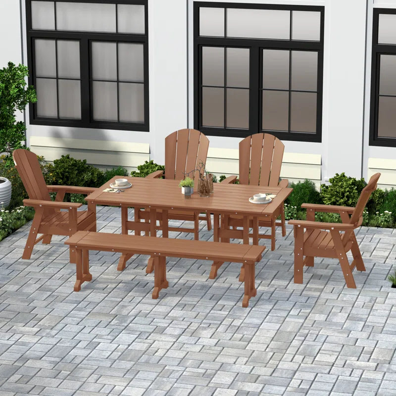 Aleera 6 - Person Patio Dining Set with Rectangular Table