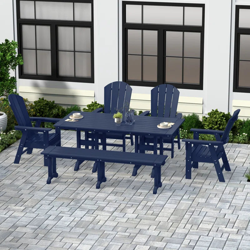 Aleera 6 - Person Patio Dining Set with Rectangular Table