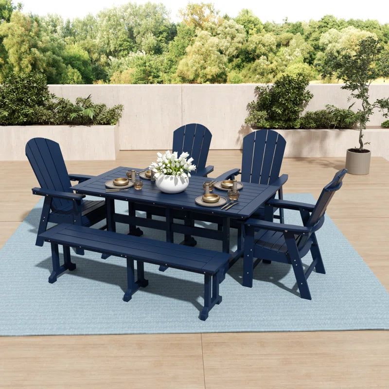 Aleera 6 - Person Patio Dining Set with Rectangular Table