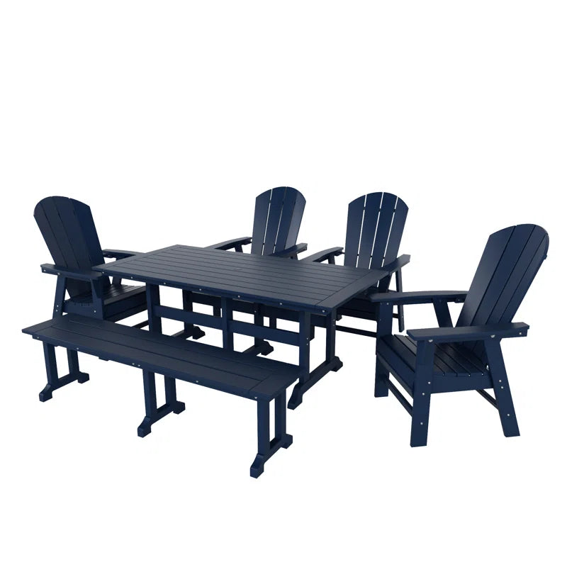 Aleera 6 - Person Patio Dining Set with Rectangular Table