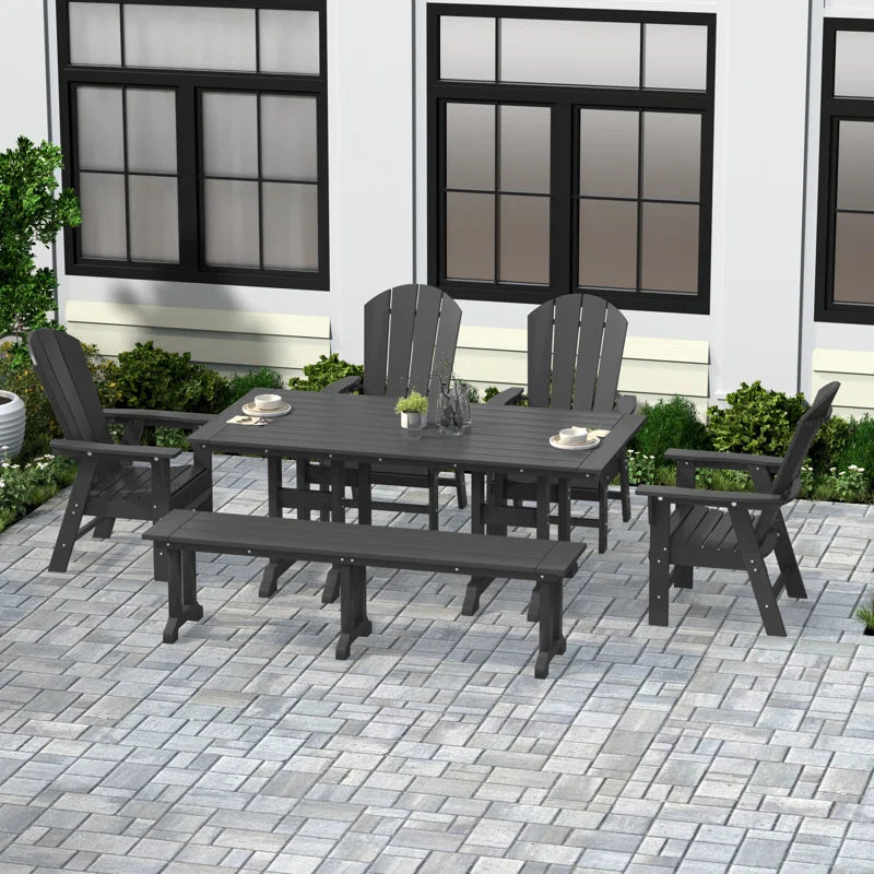 Aleera 6 - Person Patio Dining Set with Rectangular Table