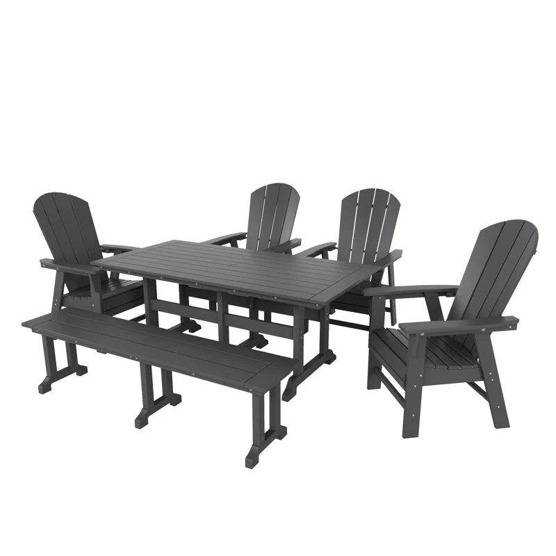 Aleera 6 - Person Patio Dining Set with Rectangular Table