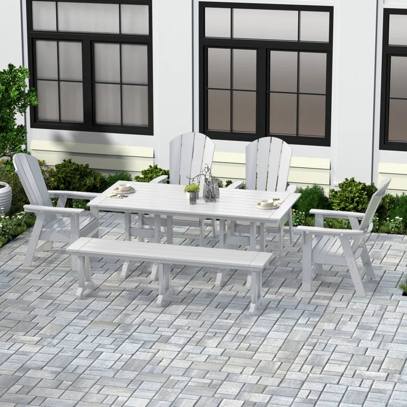 Aleera 6 - Person Patio Dining Set with Rectangular Table