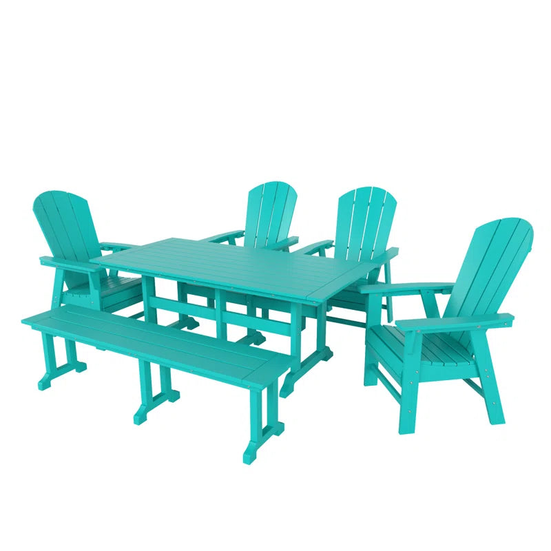 Aleera 6 - Person Patio Dining Set with Rectangular Table