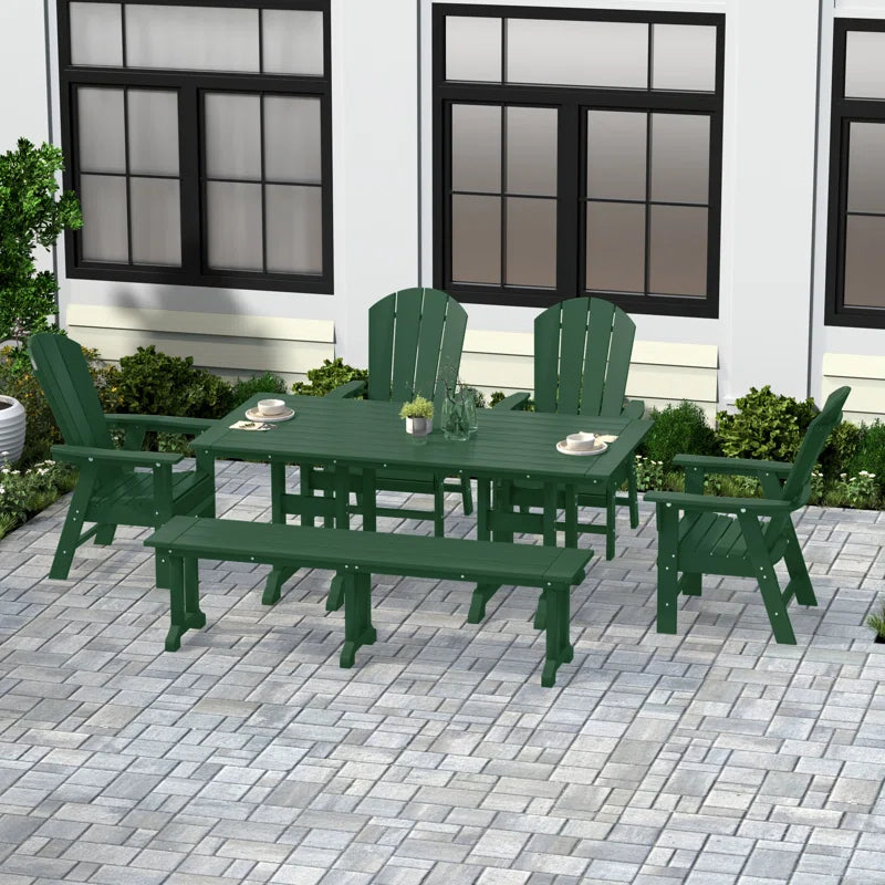 Aleera 6 - Person Patio Dining Set with Rectangular Table
