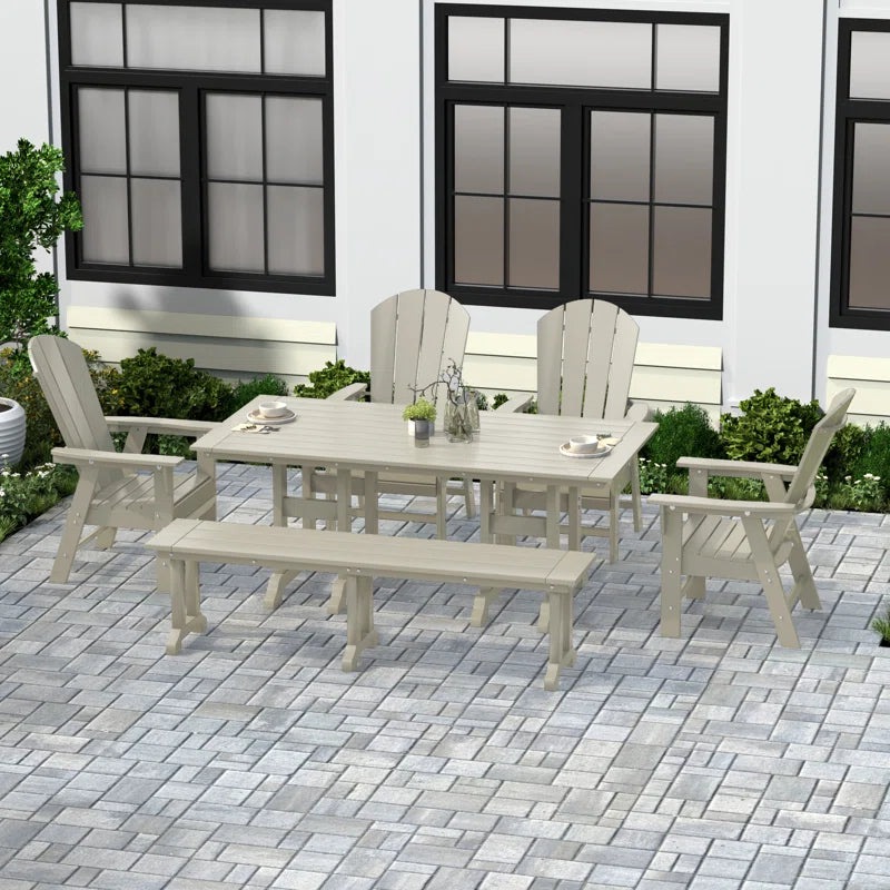 Aleera 6 - Person Patio Dining Set with Rectangular Table