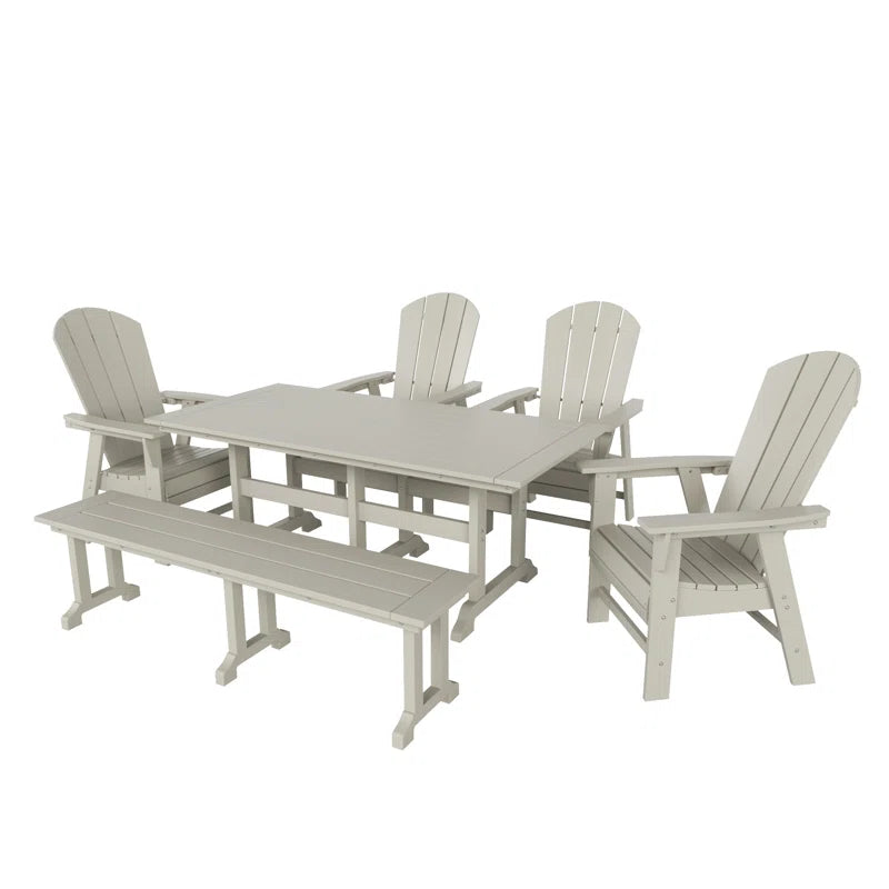 Aleera 6 - Person Patio Dining Set with Rectangular Table