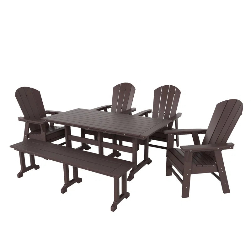 Aleera 6 - Person Patio Dining Set with Rectangular Table