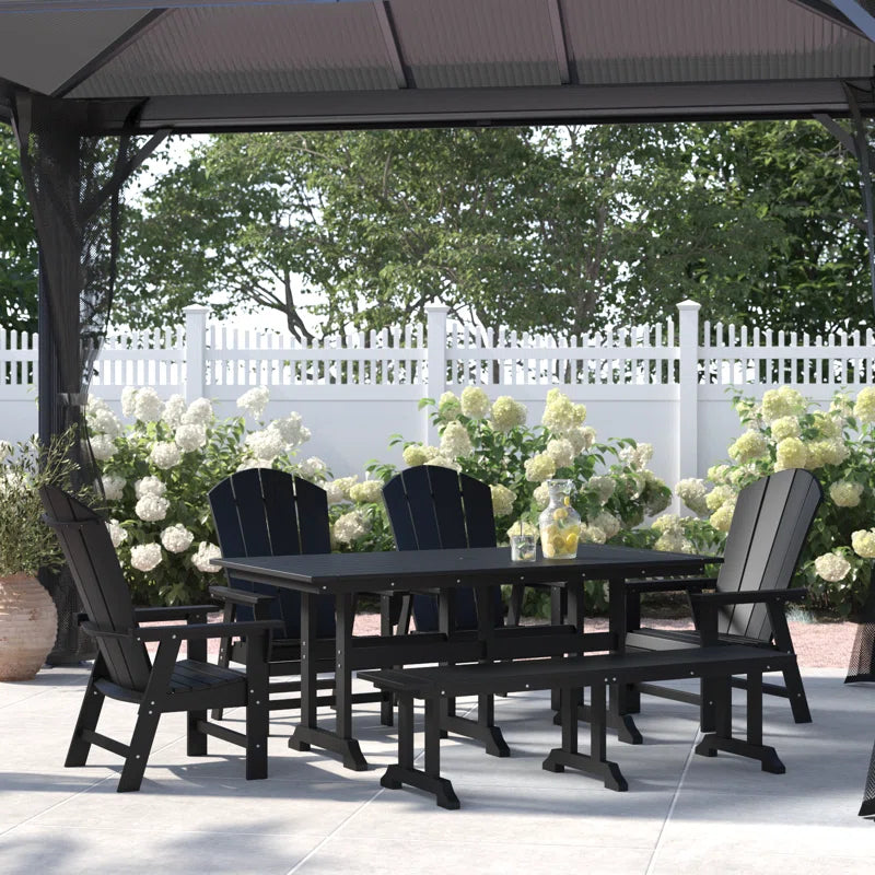 Aleera 6 - Person Patio Dining Set with Rectangular Table