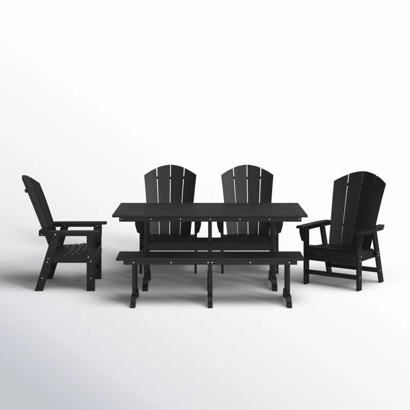 Aleera 6 - Person Patio Dining Set with Rectangular Table